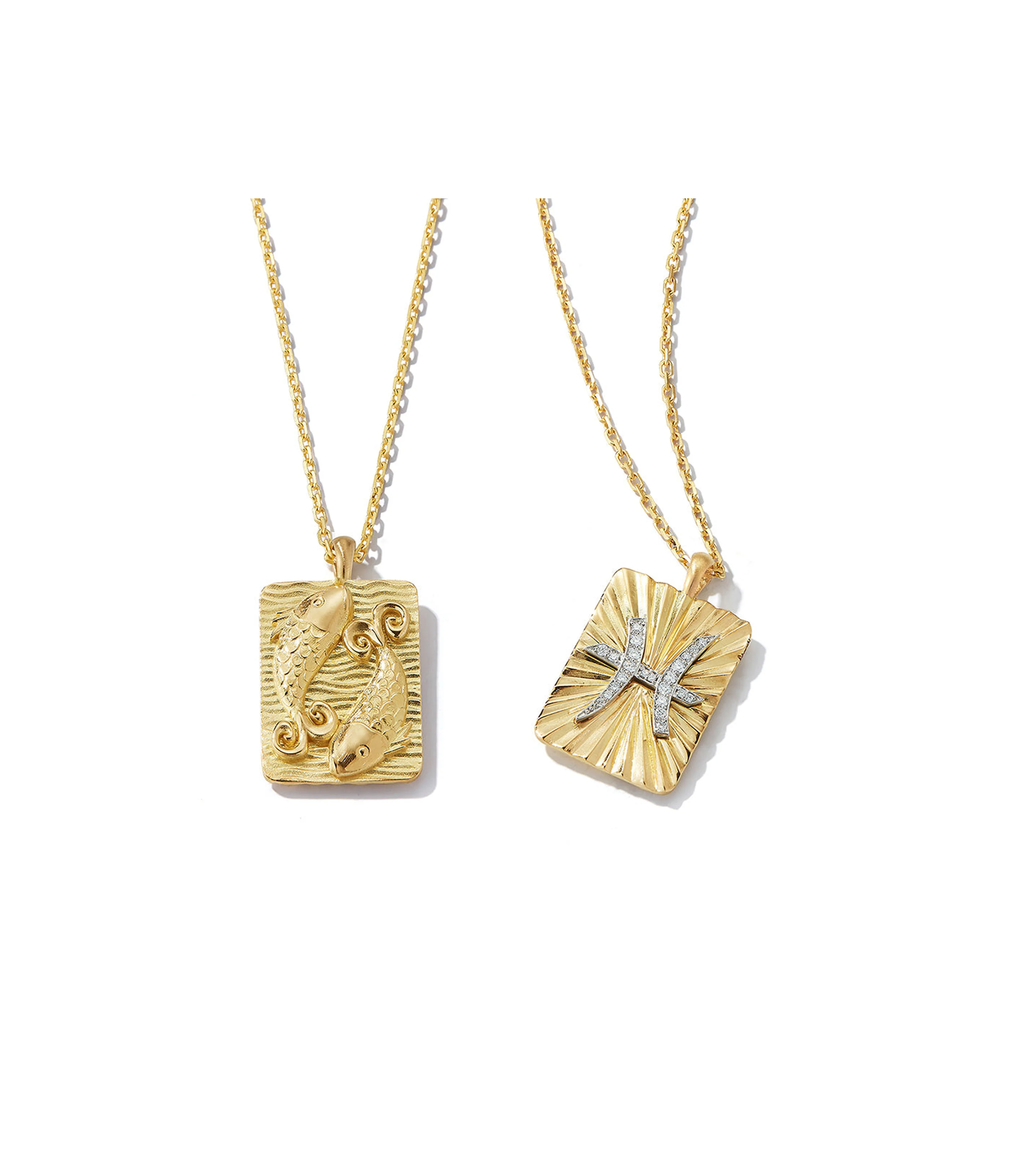 Pisces Zodiac Pendant Necklace, Diamonds - Image 6