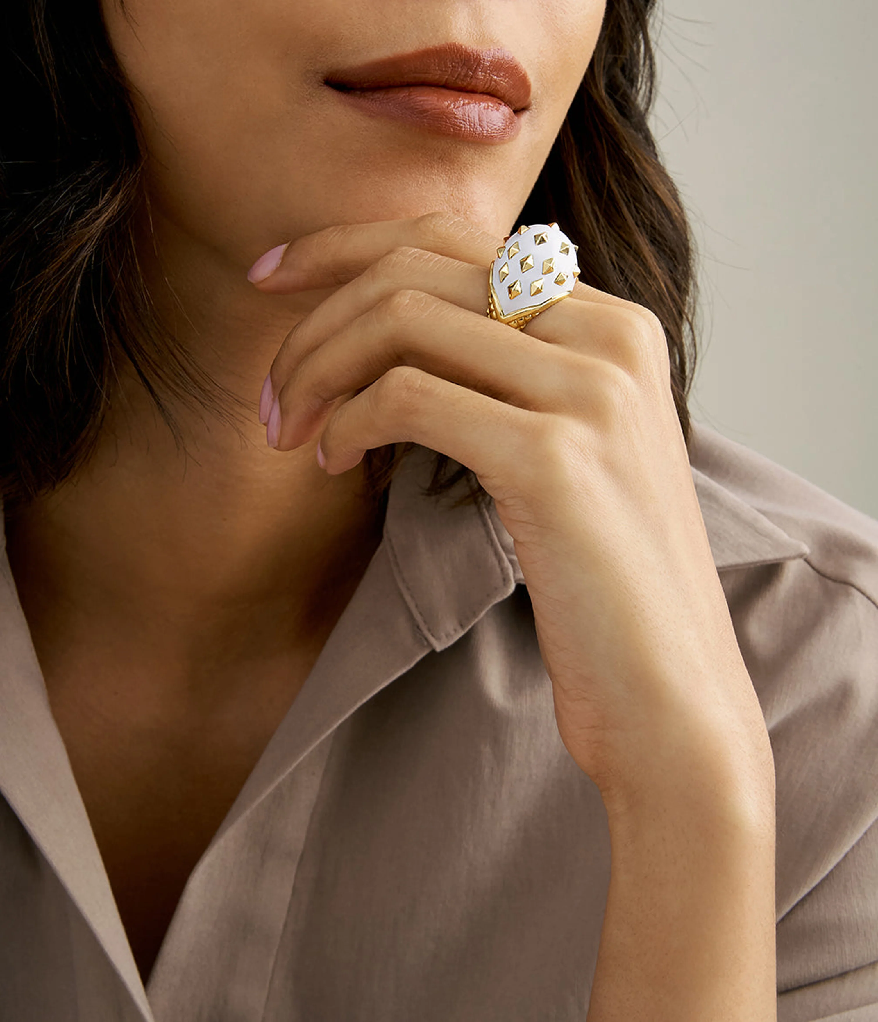 Jackie Ring, White Enamel - Image 3